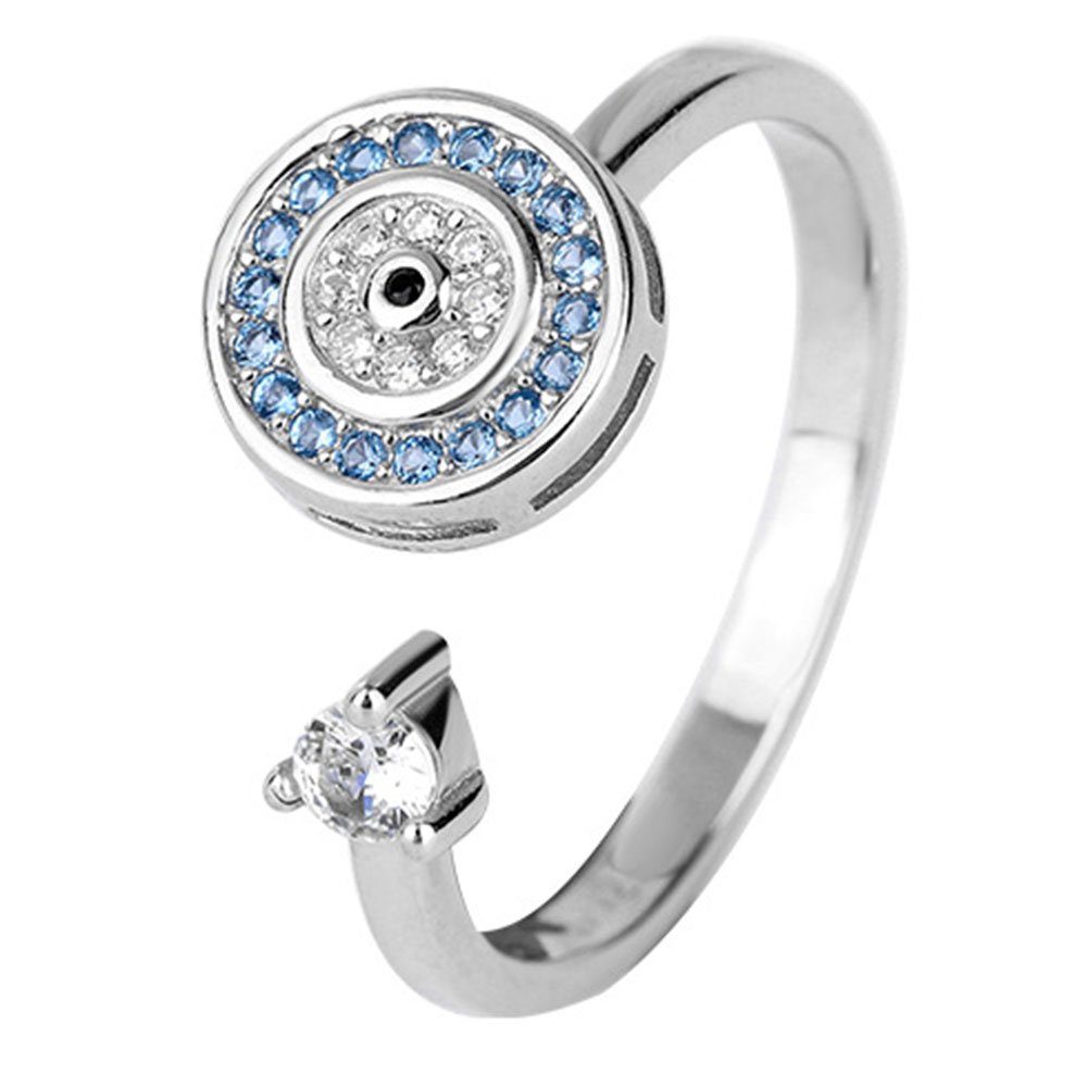 Haiaveng Fingerring 925 Sterling Silber für Damen Verstellbar Offene Angst Ringe, Cubic Zirkonia Spinner Anti Stress Ring
