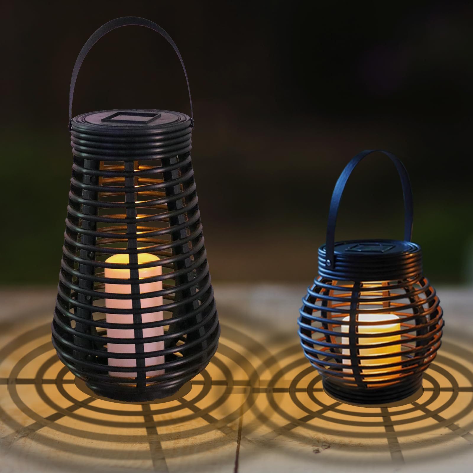 LQWELL LED Solarleuchte Rattan Solarlampen für günstig online kaufen