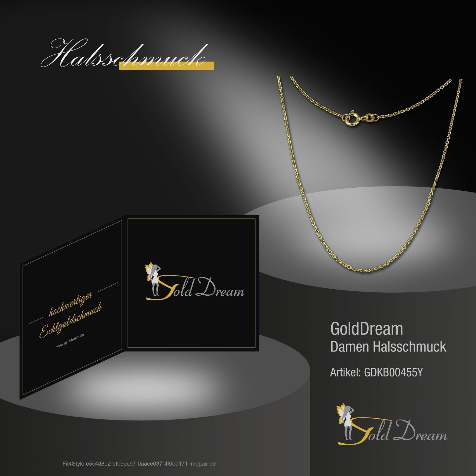 GoldDream Goldkette GoldDream Damen Colliers 333 8 - Karat, Damen (Collier), 55cm goldfarb Farbe: Gelbgold 55cm, Colliers Halskette Halskette