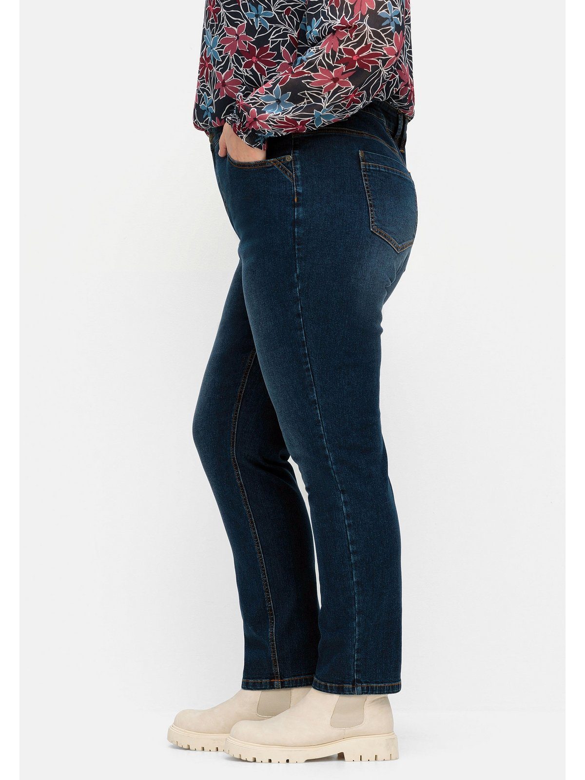 Denim elastischem Große Stretch-Jeans Denim PIA, aus Sheego dark blue Größen