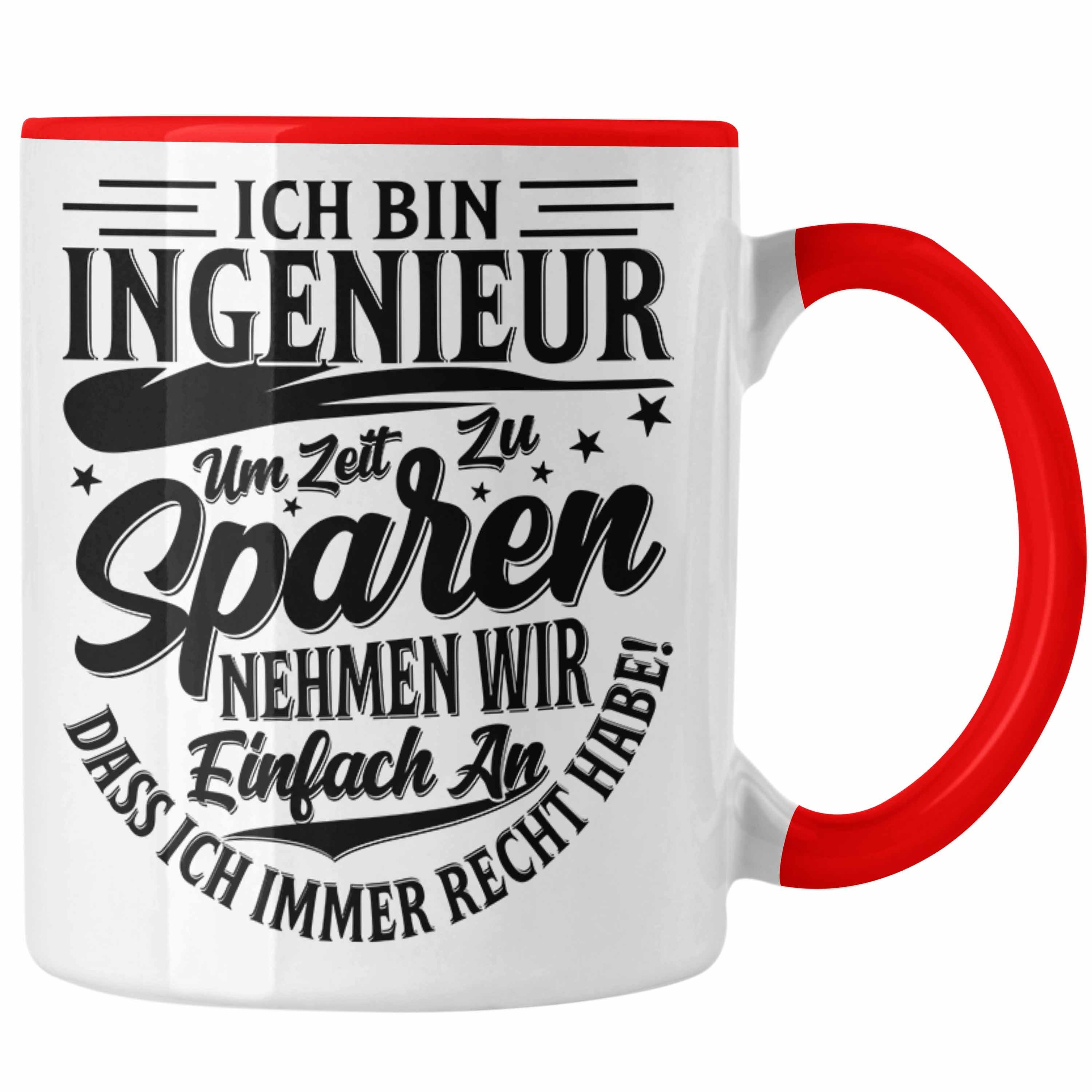 Trendation Tasse Ingenieur Tasse Geschenk Geschenkidee Sprüche Ingenieurswesen Geschen Rot