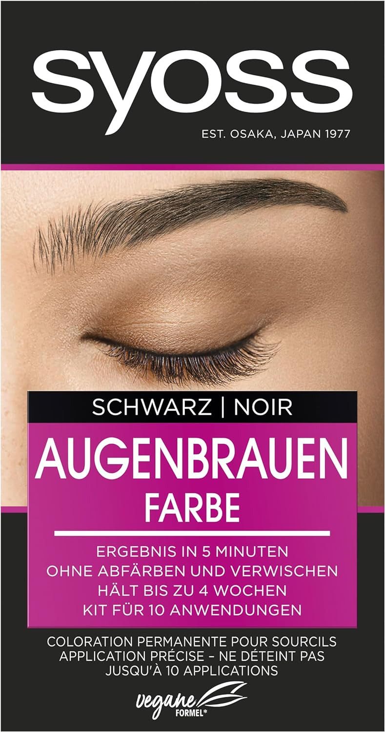 Syoss Augenbrauenfarbe Schwarz, 17 ml, für einen natürlichen Look, langanhaltend