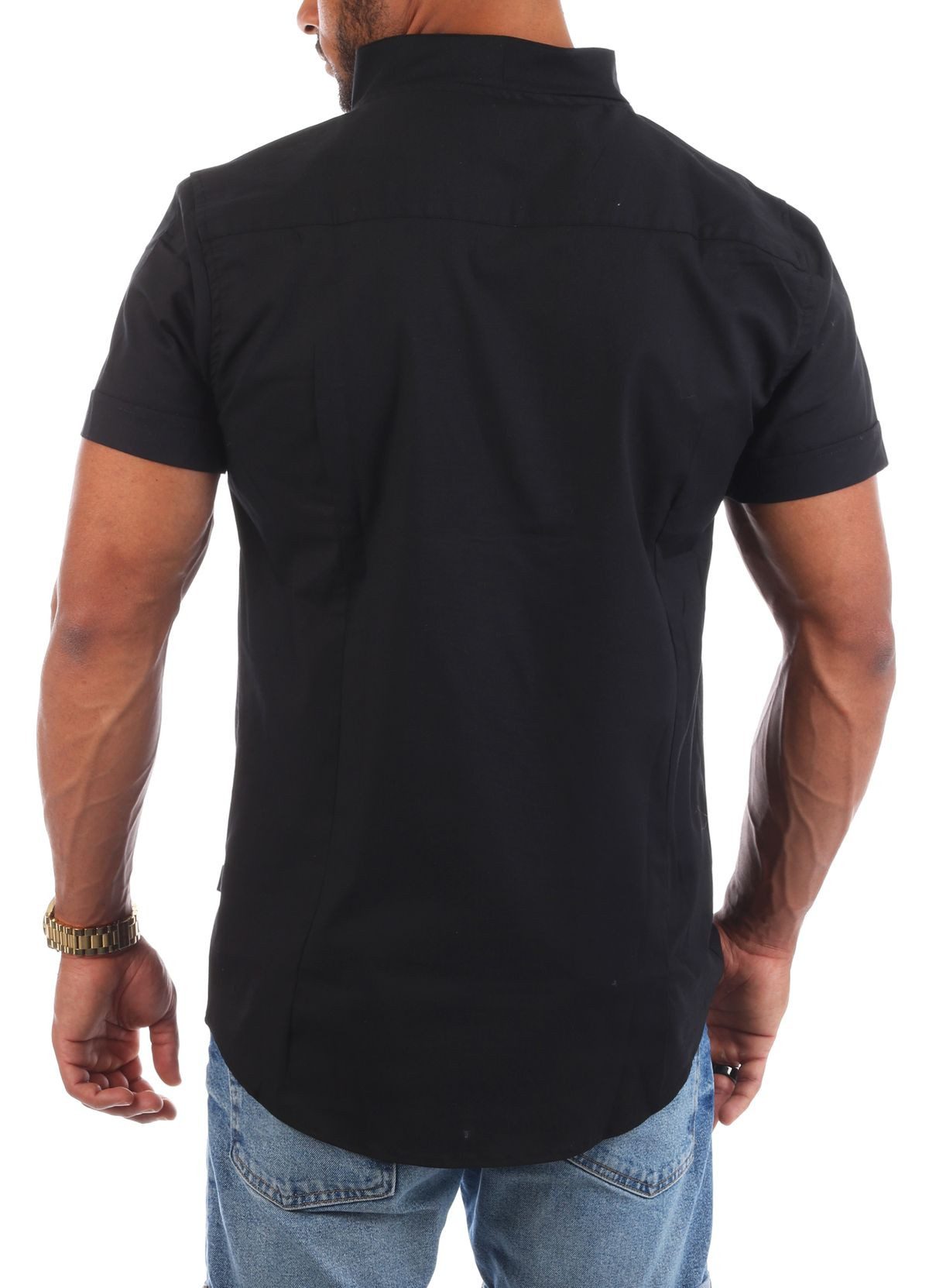 CARISMA Kurzarmhemd Herren Hemd Basic einfarbig 9118 / 9119 Regular Kurzarm Stehkragenkragen Uni