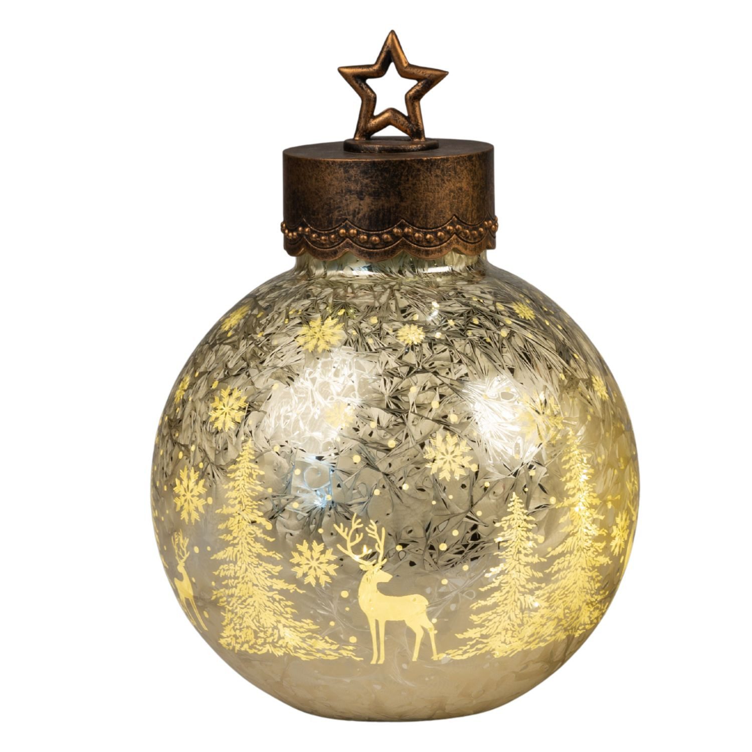 formano LED Kugelleuchte Winterwald, LED, Mit Timerfunktion, Gold, Winterwald, H: 30cm