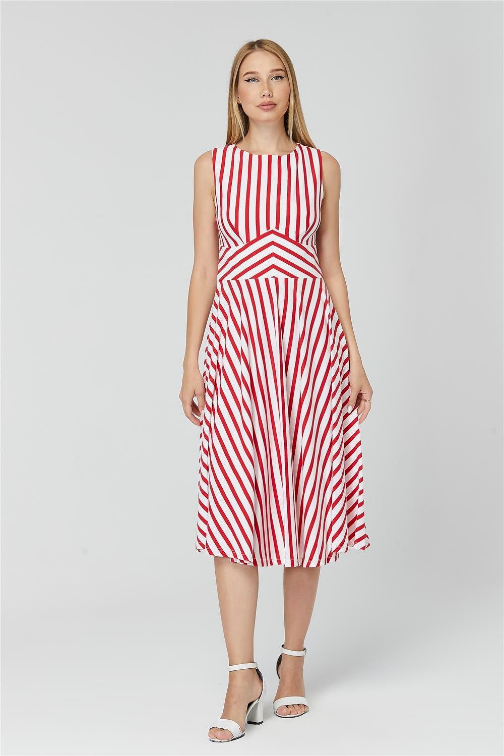 Midikleid Gestreiftes Jersey-Kleid