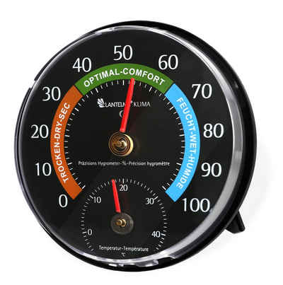 Lantelme Raumthermometer Zimmerhygrometer mit Zimmerthermometer Innen, 1-tlg., analog, 100% rel. bis 45 Grad Celsius