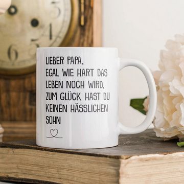 22Feels Tasse Papa Geschenk von Sohn Vatertag Vater Geburtstag Weihnachten Männer, Keramik, Made in Germany, Spülmaschinenfest