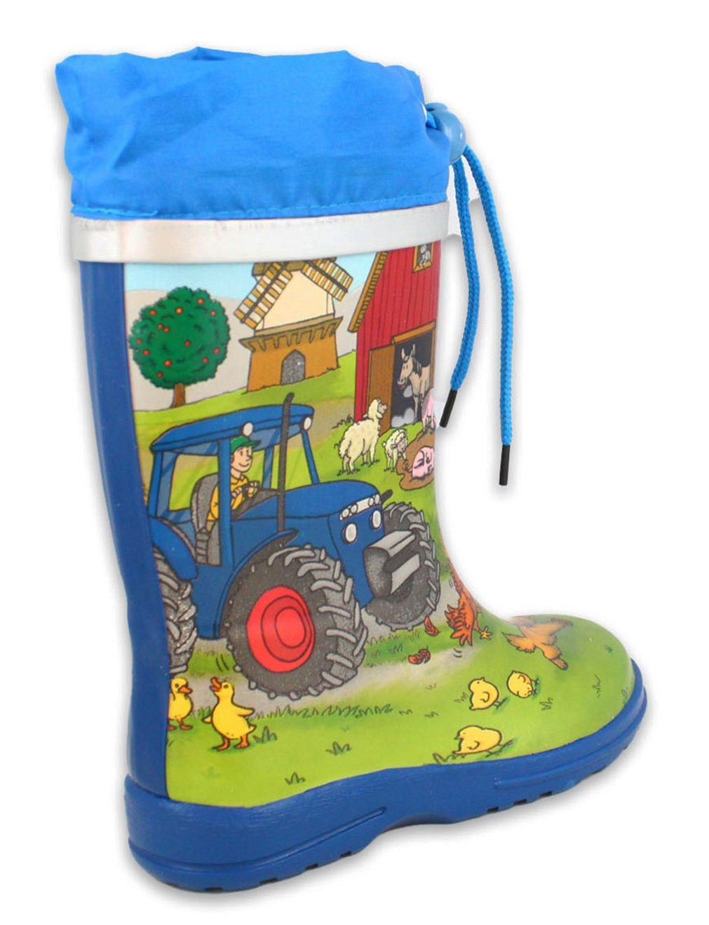 Beck Gummistiefel Bauernhof Gummistiefel (wasserdichter, schmaler Stiefel, für trockene Füße bei Regen und Matschwetter) herausnehmbare Innensohle, weicher flexibler Naturkautschuk