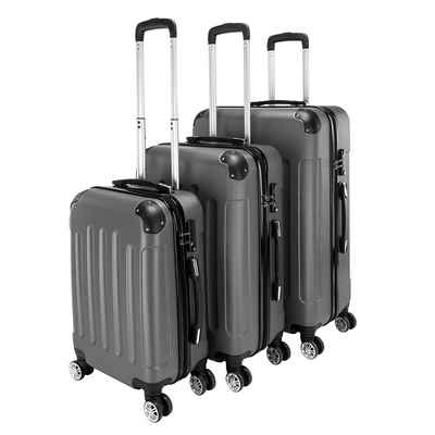 VINGLI Trolleyset 3 in 1 tragbarer ABS Trolley Koffer, Reisekoffer