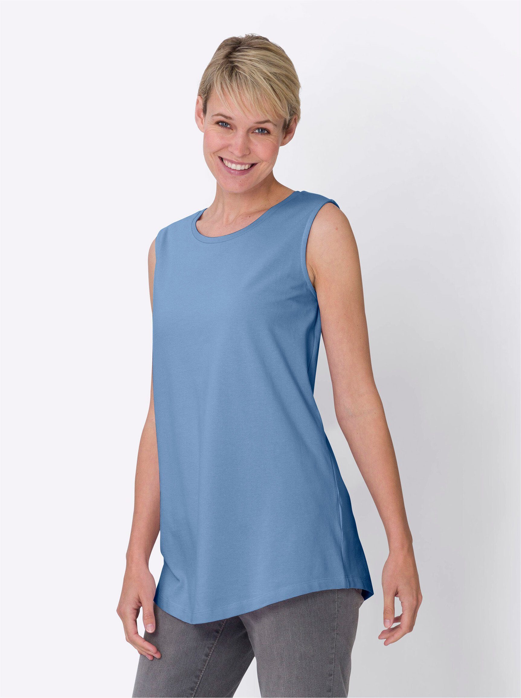 Sieh an! Shirttop Longtop Ärmellos