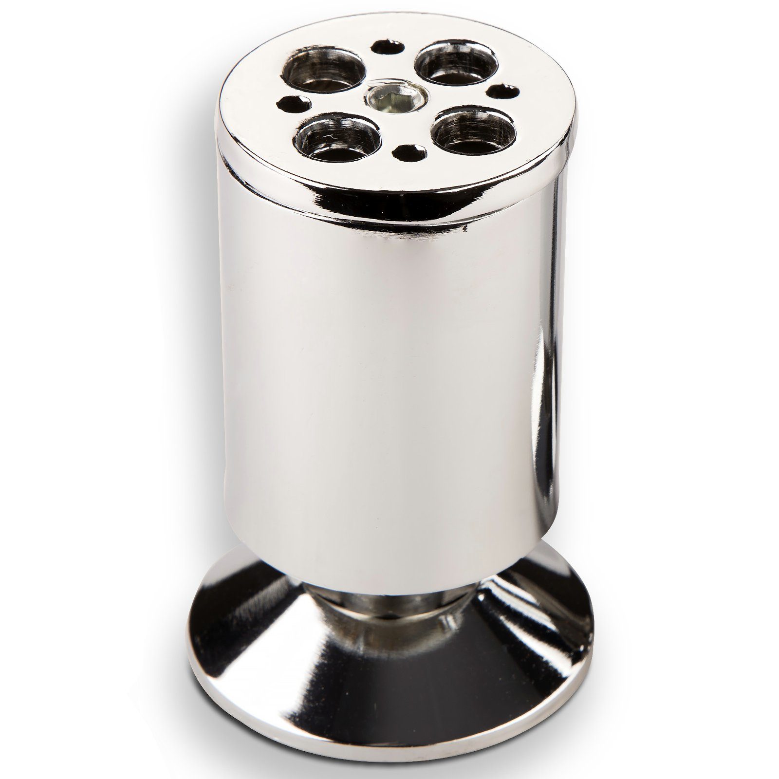 SO-TECH® Möbelfuß Fuß in Chrom matt oder Chrom poliert Ø 50 mm Höhe: 100 mm, Chrom poliert