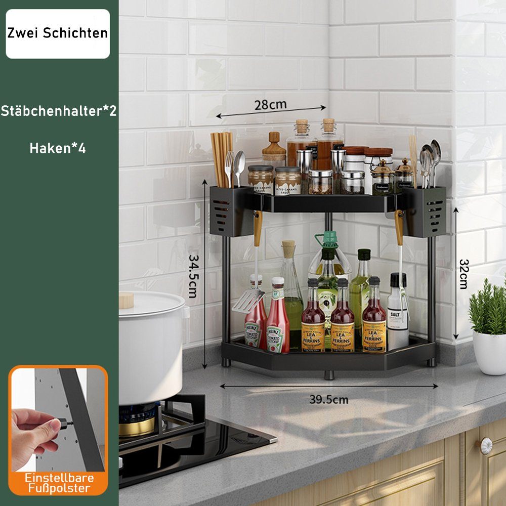 NUODWELL Gewürzregal Kücheregal Ecke Stehgestell,2/3/4 etage Gewürzregal Mi günstig online kaufen