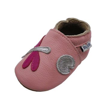 Yalion Weiche Leder Lauflernschuhe Hausschuhe Libelle Rosa 100% Leder Krabbelschuh