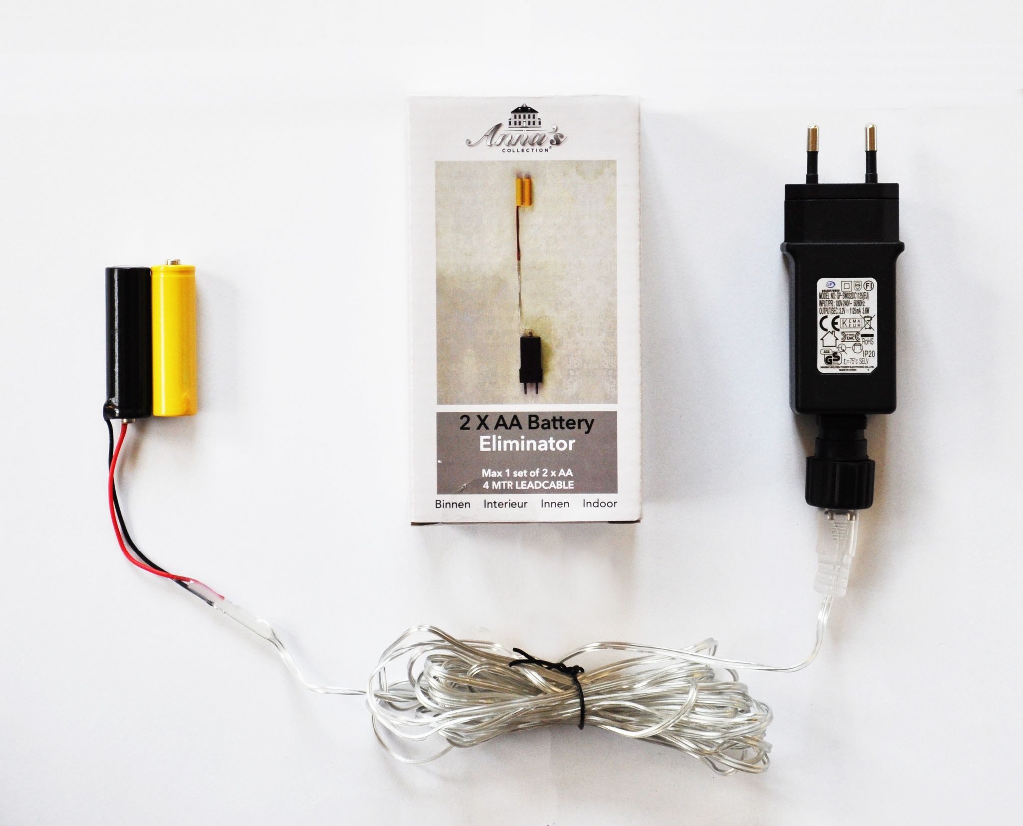 Coen Bakker Deco BV Batterie Adapter 2 AA Mignon Batterien 3,2V Adapter, 4 cm, für LED-Geräte