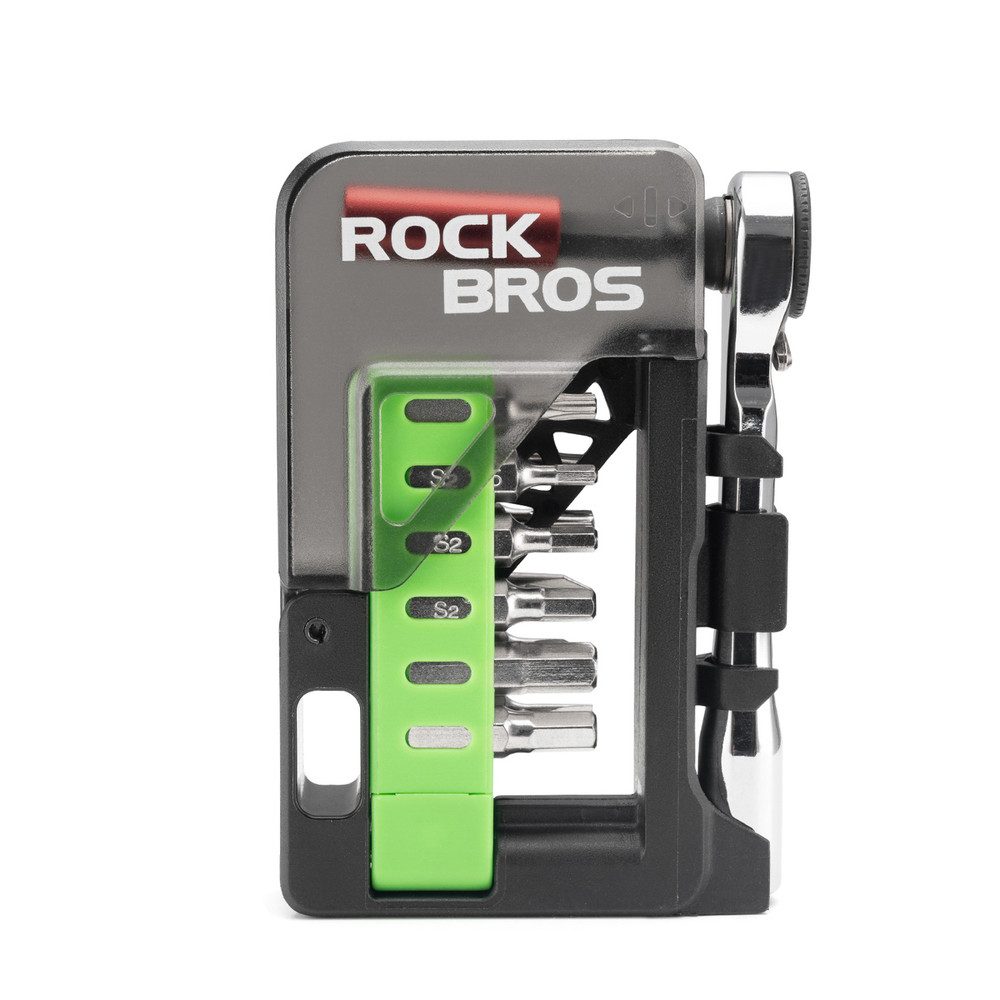 ROCKBROS Fahrradwerkzeugset Fahrrad-Multitool Ratschenset Bitsatz, (Spar-Set, 1-tlg), Mini-Ratsche, 12 Bits, magnetisch, klappbar