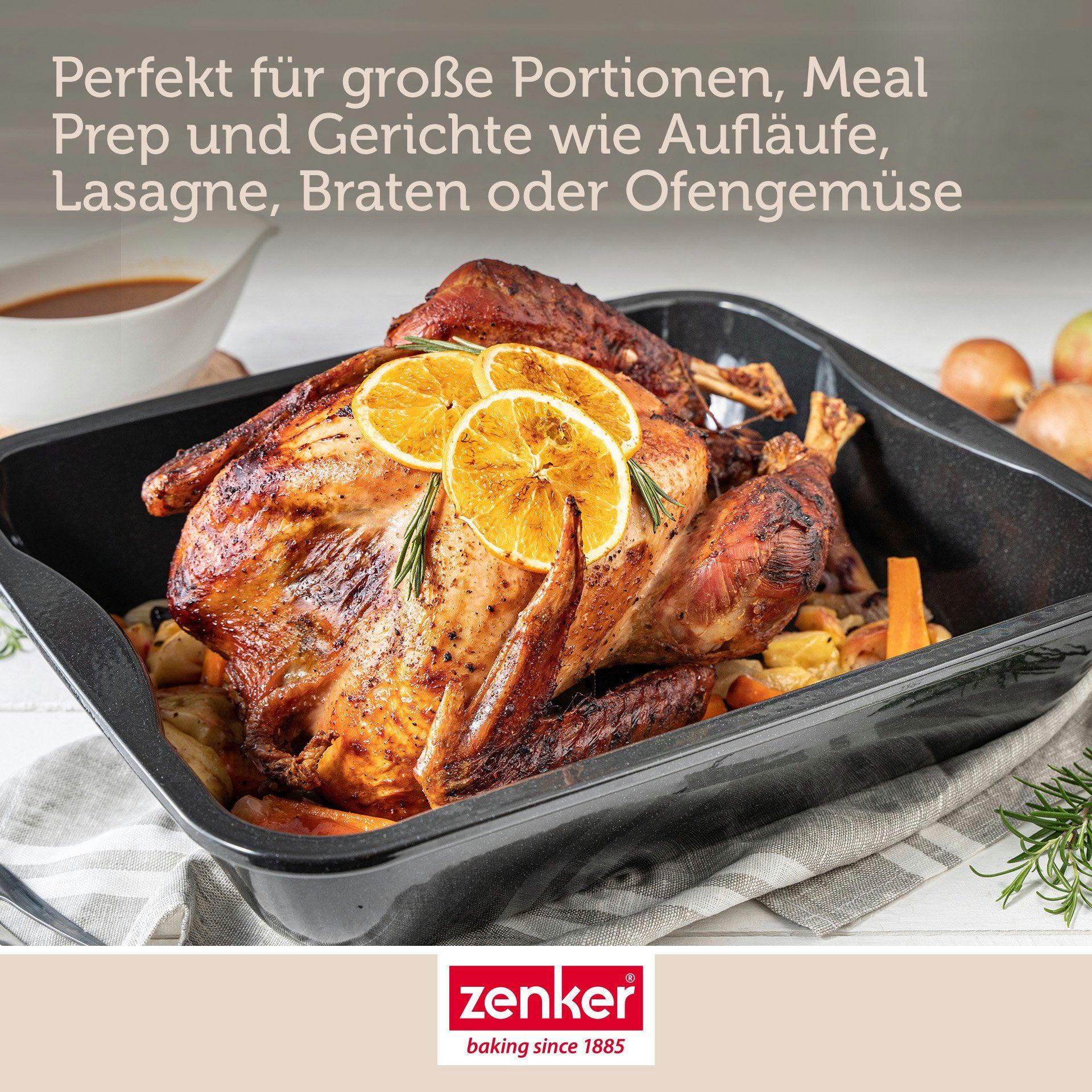 Zenker Bräter XXL-Bräter/Auflaufform aus Emaille