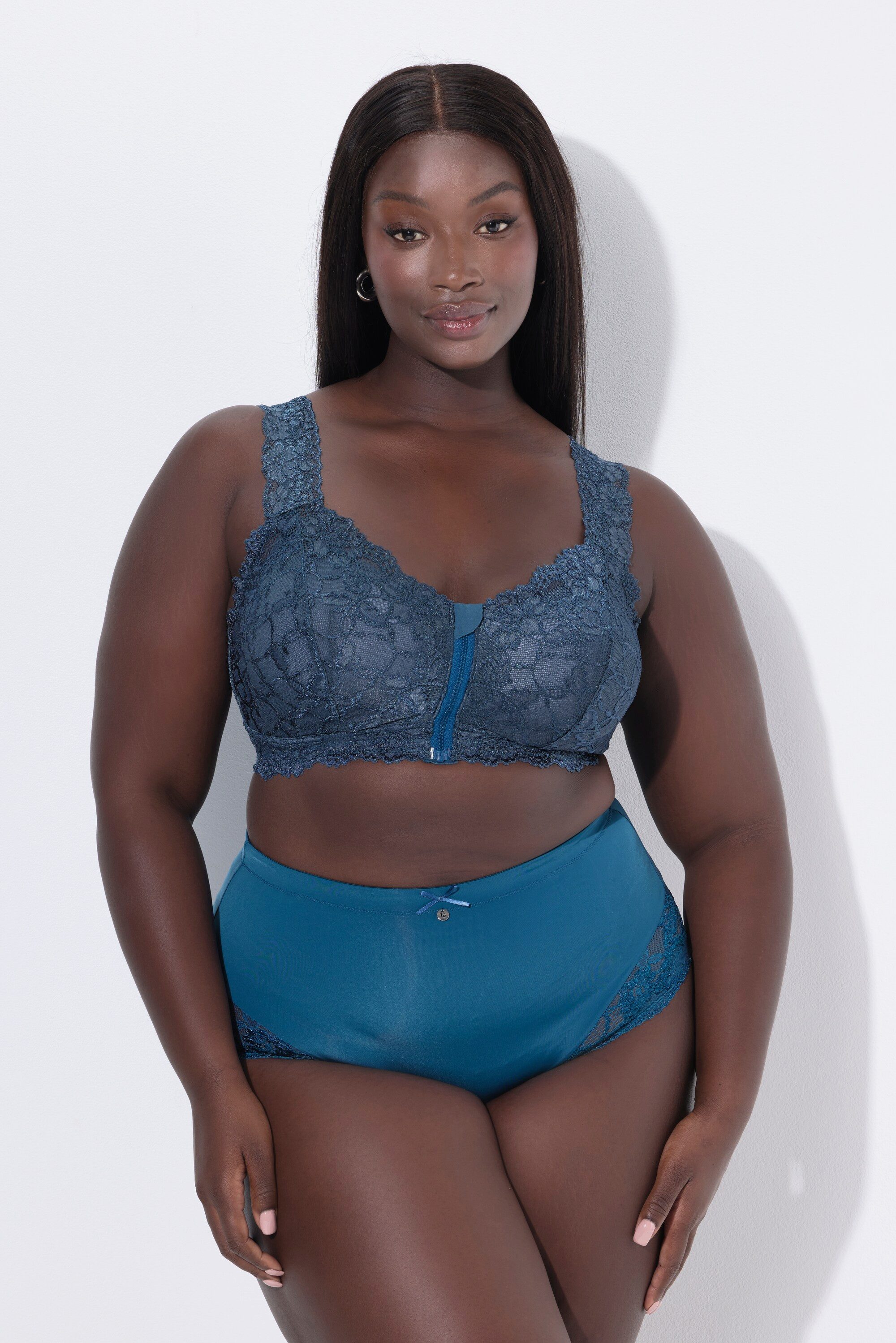 Ulla Popken Bustier Bralette Spitze Reißverschluss ohne Bügel günstig online kaufen