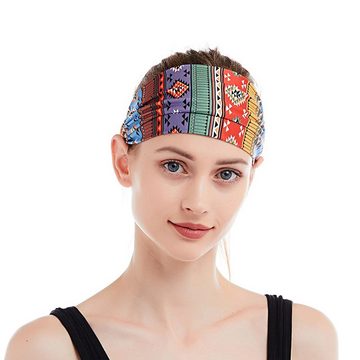 SCHUTA Haarband 3er-Pack Bedrucktes kariertes Stirnband buntes elastisches Haarband