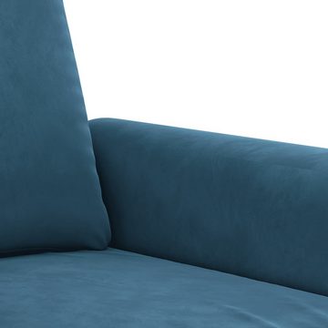 vidaXL Sofa 2-tlg. Sofagarnitur mit Kissen Blau Samt