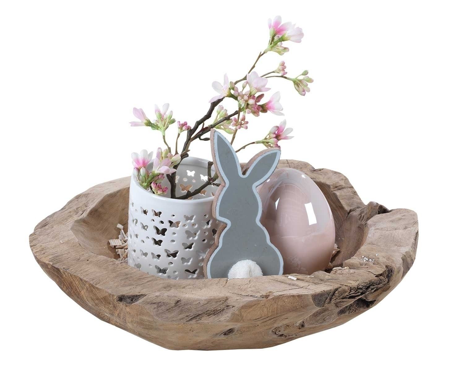 Koopman Dekoschale Holzschale TEAKONA, Ø 40 cm, Teakholz – Bild 5 von 5