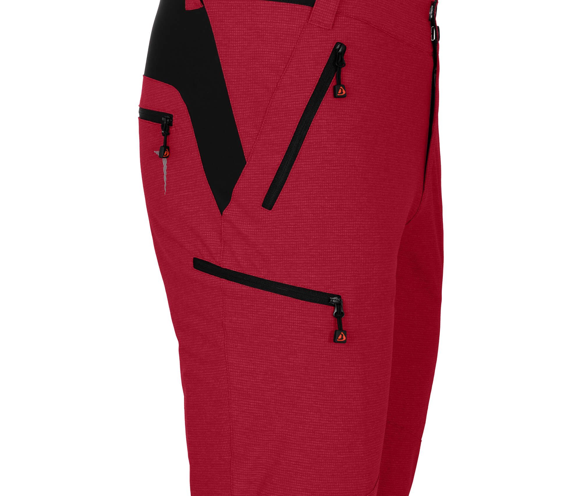 Fahrradhose PORVOO Capri (mit gepolsterter Innenhose) Herren 3/4 Radhose, robust, elastisch, Normalgrößen, rot