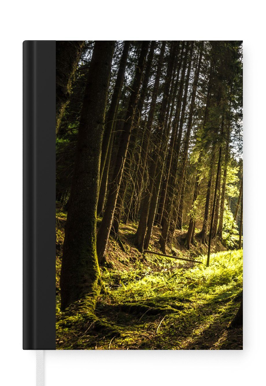 MuchoWow Notizbuch Baum - Natur - Sonne - Wald, Journal, Merkzettel, Tagebuch, Notizheft, A5, 98 Seiten, Haushaltsbuch
