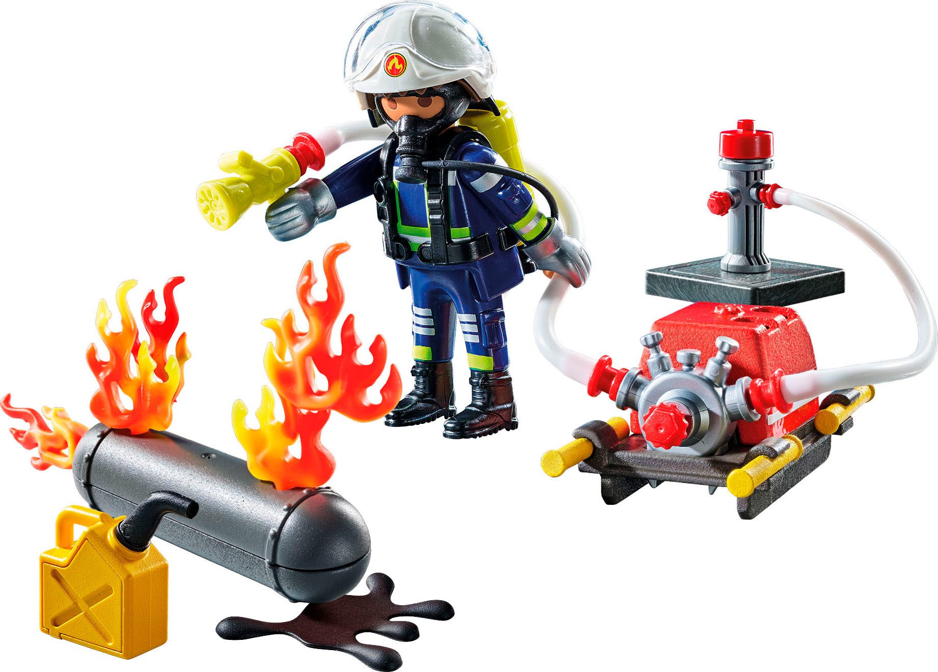 Playmobil® Löschung eines Gastanks (71826), Playmobil Action Heroes Konstruktions-Spielset, (42 St), Made in Europe
