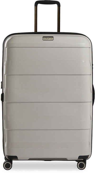 Stratic Hartschalen-Trolley Straw + L, beige, 4 Rollen, Reisekoffer großer Koffer Aufgabegepäck TSA-Zahlenschloss