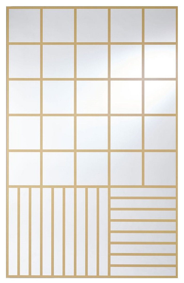 Casa Padrino Wandspiegel Luxus Wandspiegel Gold 100 x 2,5 x H. 158 cm - Rechteckiger Spiegel mit Muster - Luxus Möbel