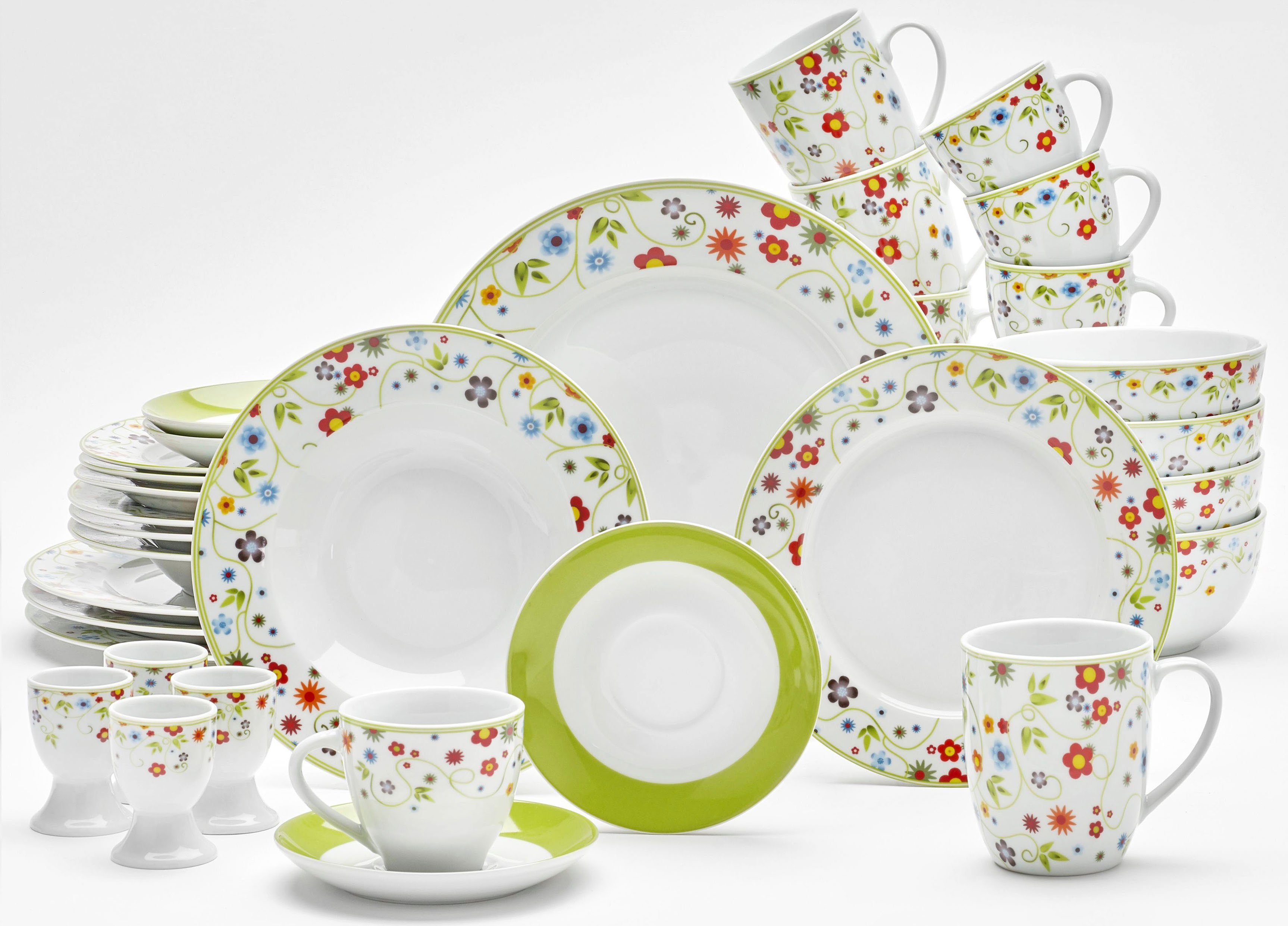 van Well Eierbecher Vario, (Set, 6-tlg., 6 Eierbecher), Porzellan, spülmaschinen- und mikrowellengeeignet