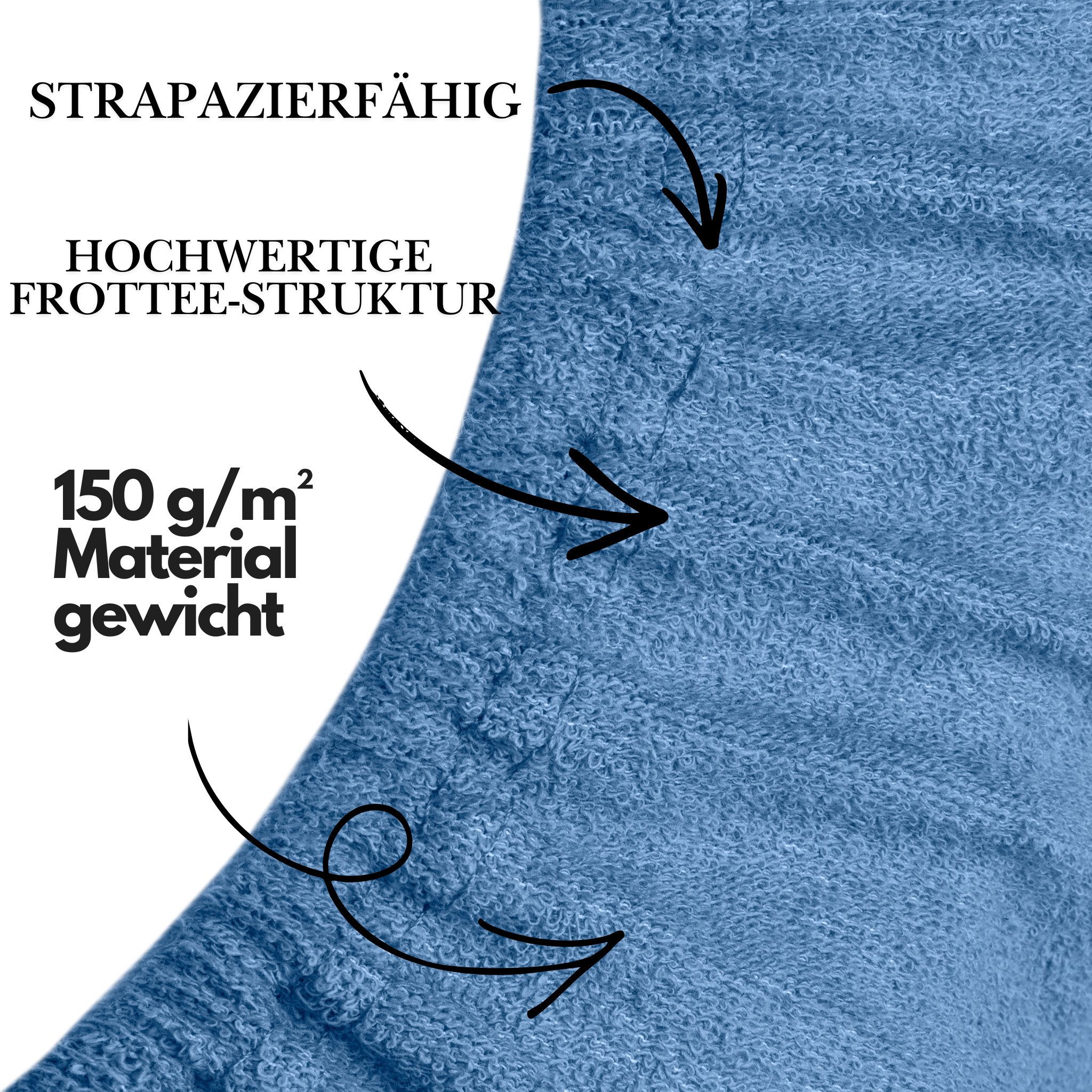 DH DEIN . HAUS Spannbettlaken Frottee SOFT, Baumwolle, Gummizug: rundum, (1 Stück), weich saugfähig atmungsaktiv Rundumgummi formstabil bis 20 cm – Bild 4 von 5
