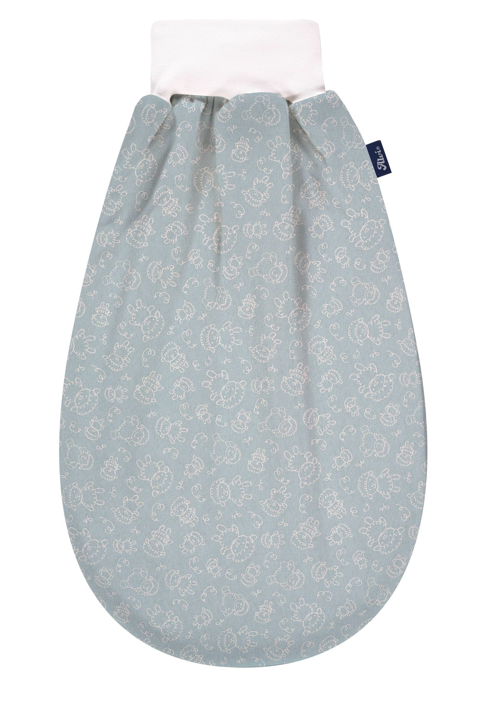 Alvi® Babyschlafsack Alvi Baby Schlupfmäxchen light Exclusiv schäfchen puderblau