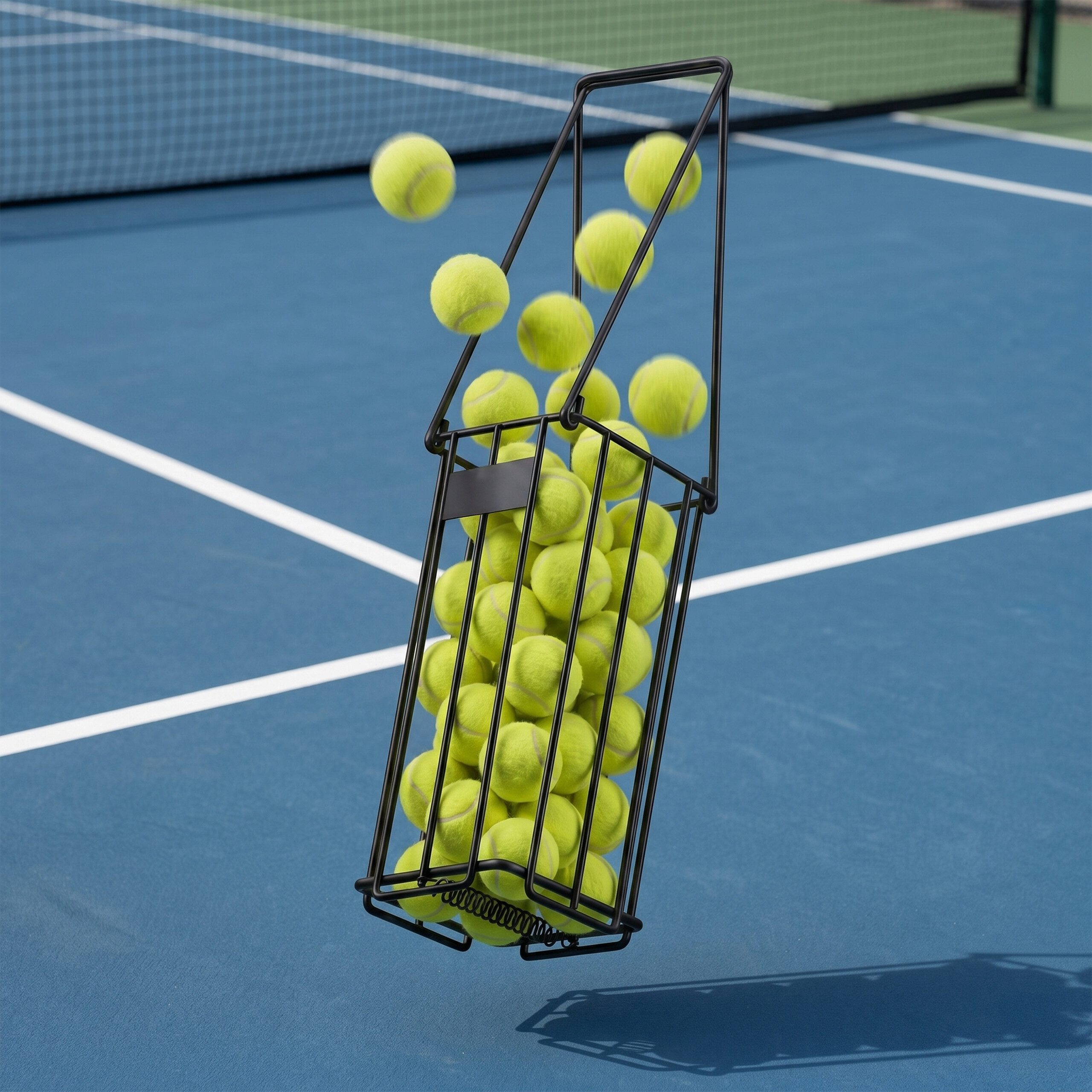 relaxdays Ballkorb Tennis Korb Metall