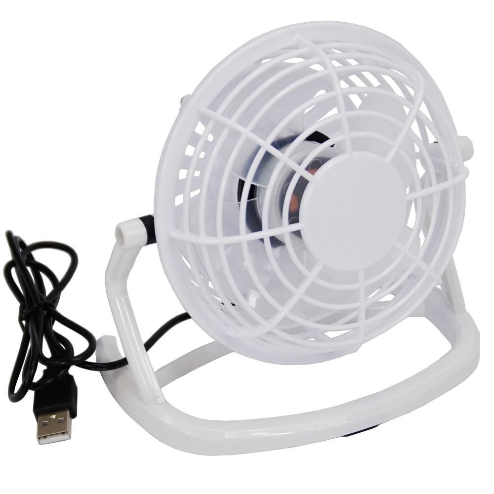Systafex® Tischventilator USB Tischventilator Kunststoff weiß für PC Laptop Notebook, Neigungswinkel einstellbar