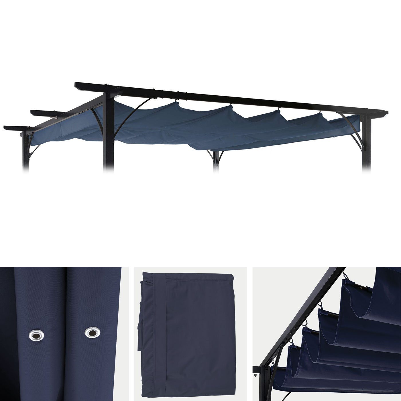 MCW Pavillon-Ersatzdach MCW-C42 3,5x3,5m, 370 x 300 cm, Wasserablaufösen, Witterungsfest und regenbeständig