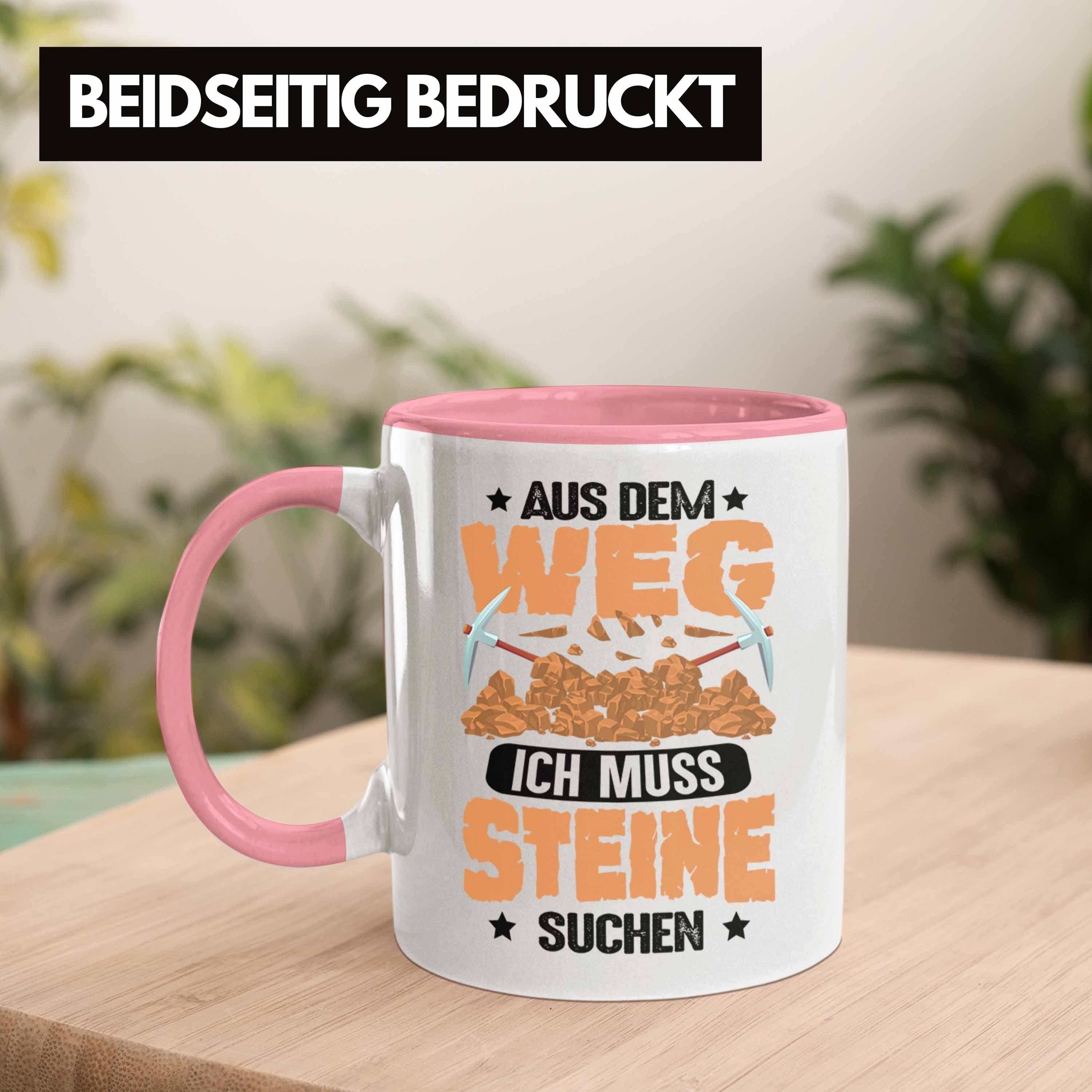 Rosa - Steine Tasse Geschenk Spruch Geologen Tasse Trendation Beruf Lustig Geologist Geologe Lustiger Geologie für Trendation