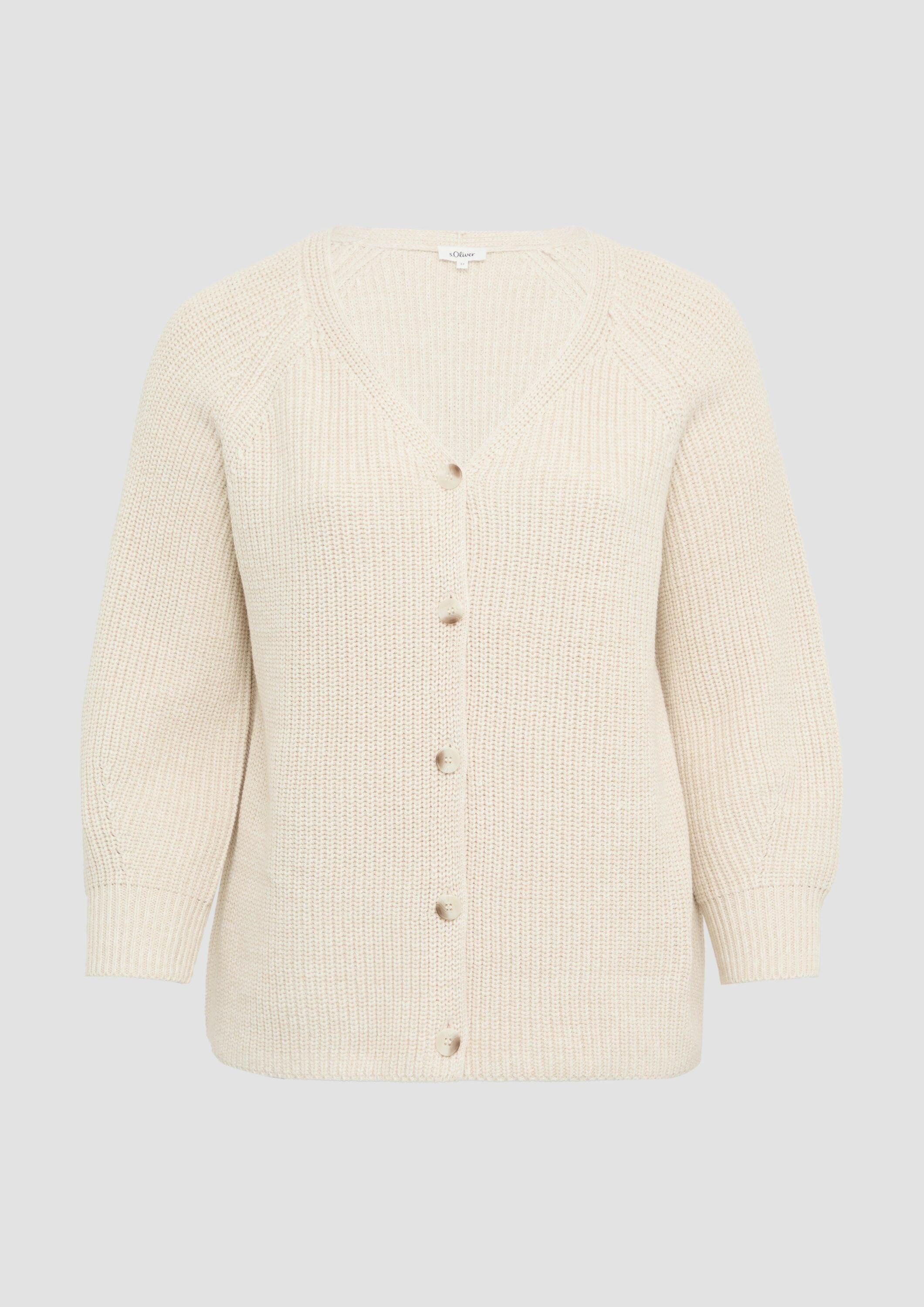 s.Oliver Cardigan Strickjacke Strukturierter Cardigan im Relaxed Fit aus Baumwollmix