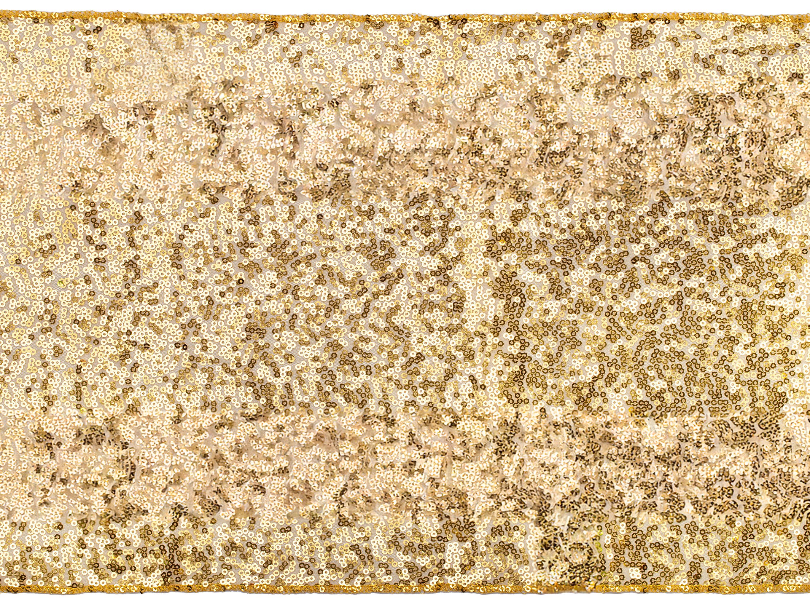 partydeco Tischläufer, Tischläufer mit Pailletten 30cm x 5m Gold günstig online kaufen