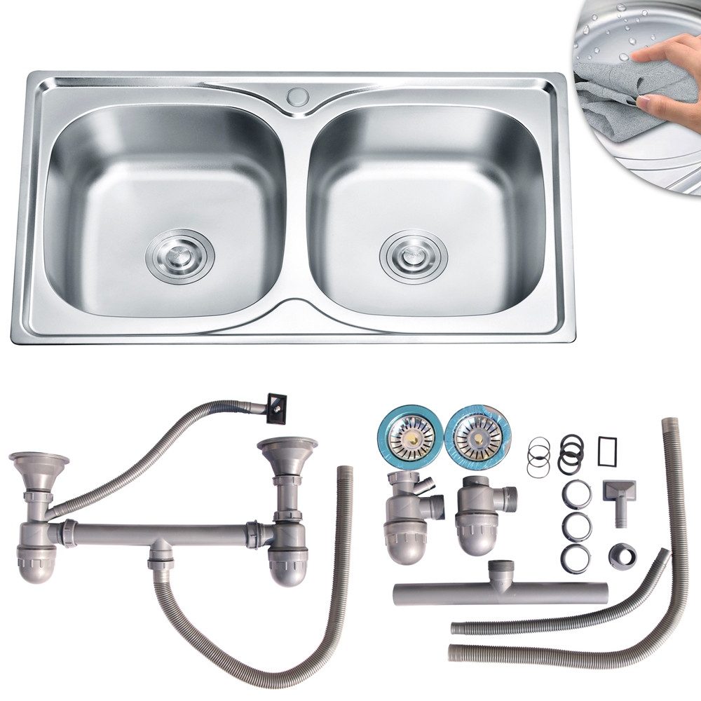 Mucola Einbauspüle Doppelspülbecken Einbauspüle Edelstahlspüle Spüle 2 Beck günstig online kaufen