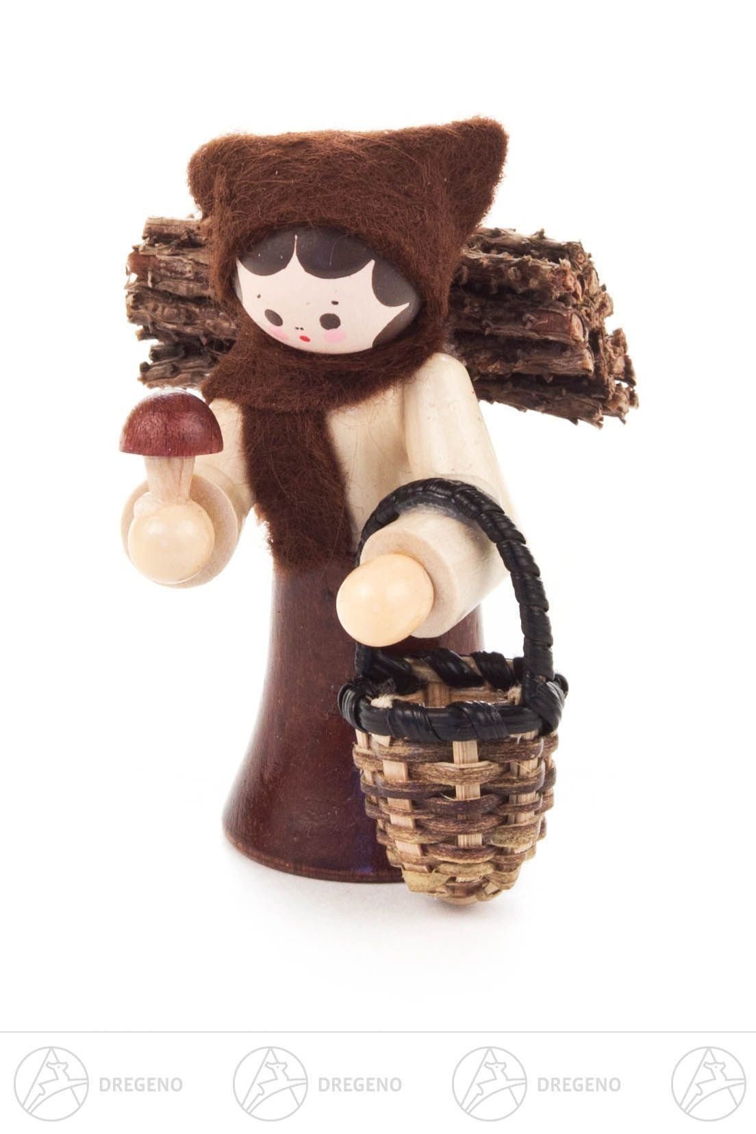 Dregeno Erzgebirge Weihnachtsfigur Miniatur Pilzfrau natur Höhe ca 6 cm NEU