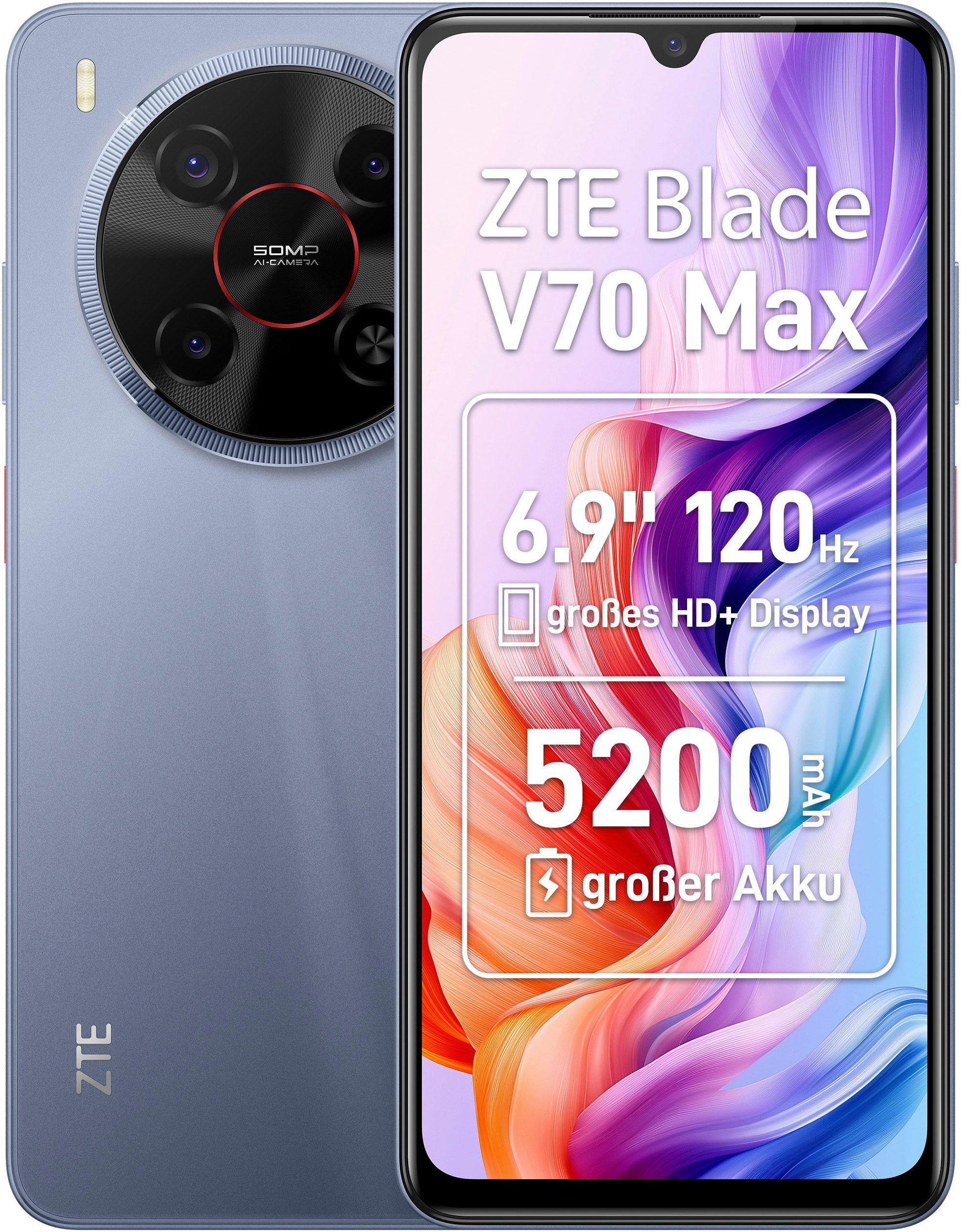 ZTE Blade V70 Max Smartphone (17,53 cm/6,9 Zoll, 128 GB Speicherplatz, 50 MP Kamera)