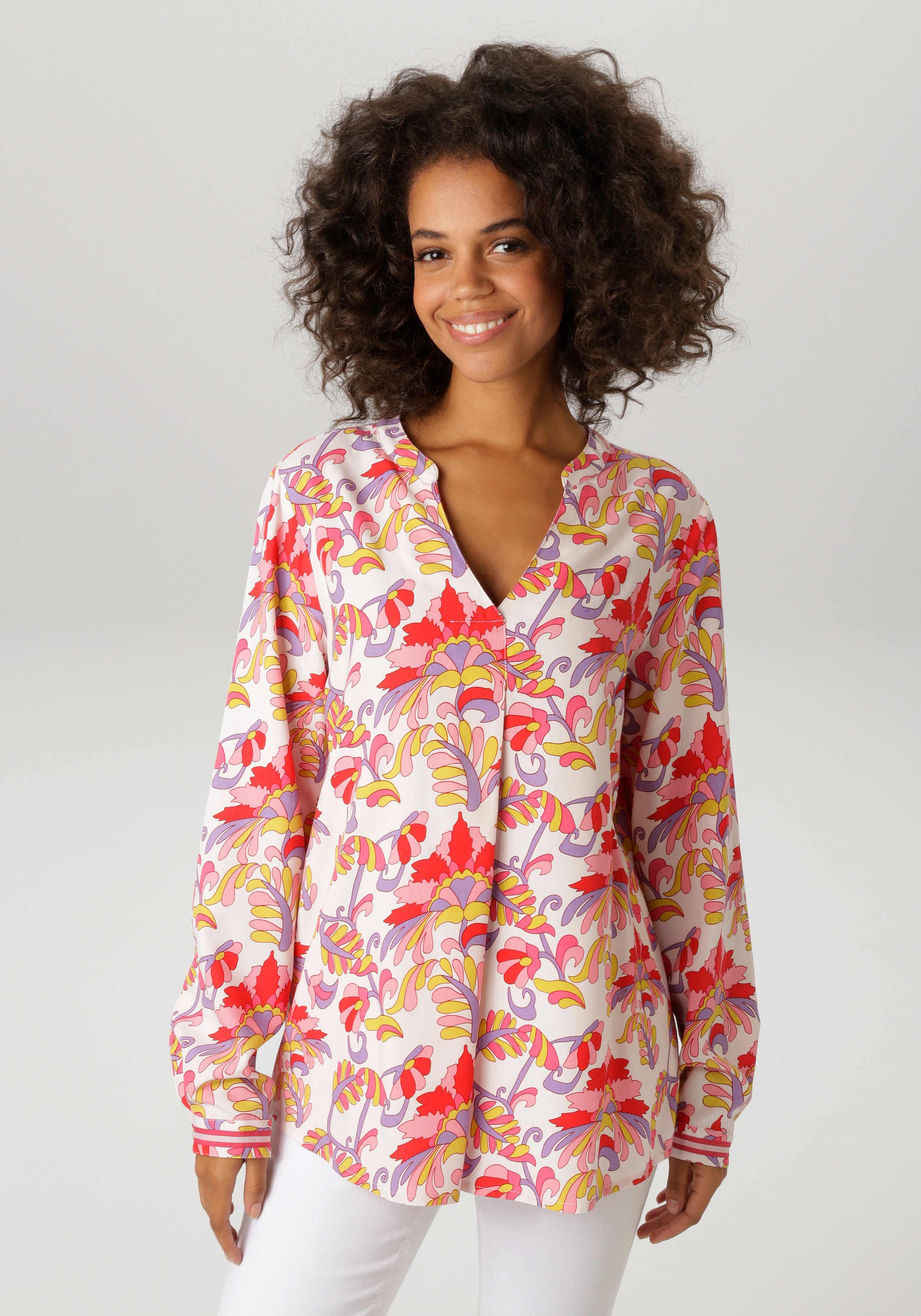 Aniston CASUAL Schlupfbluse mit grafischen Blumendruck - jedes Teil ein Unikat - NEUE KOLLEKTION. € 39,99, (€ 39,99 pro 1 Stk).
