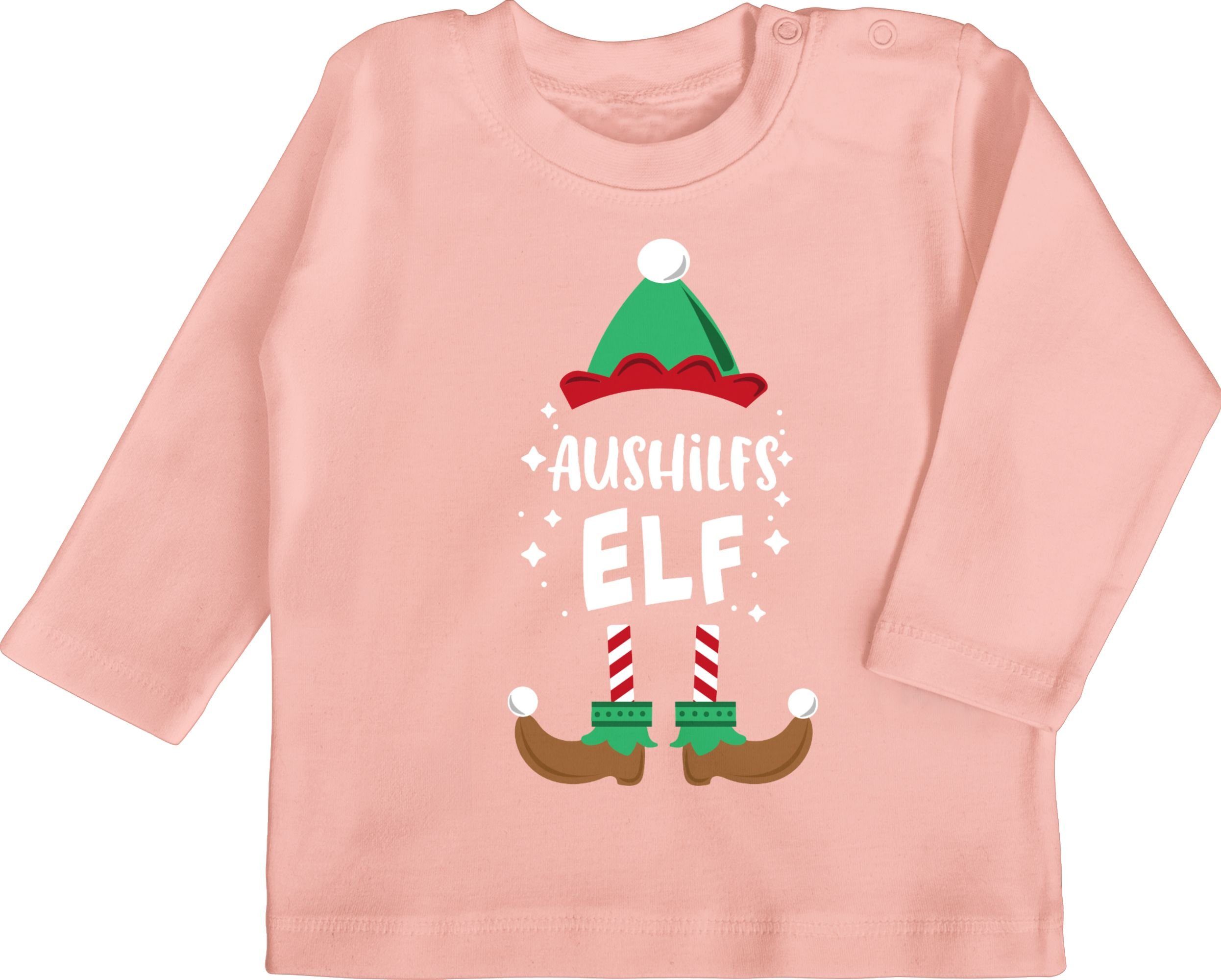 Shirtracer T-Shirt Weihnachten Aushilfs-Elf Weihnachten Kleidung Baby 3 Babyrosa