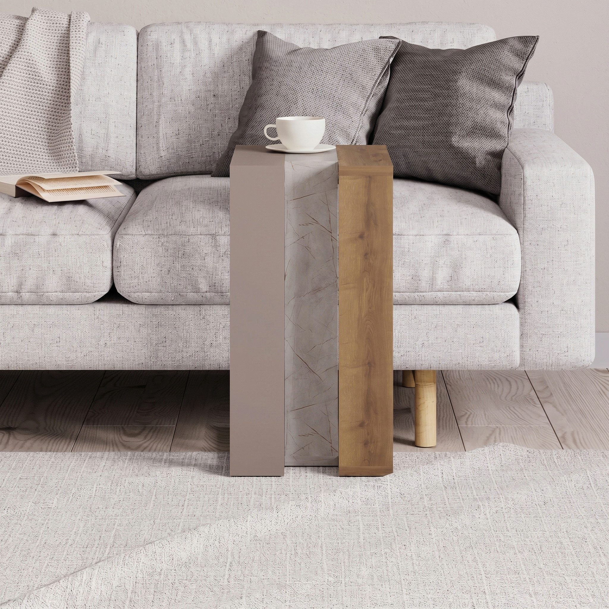 Decortie Beistelltisch Muju, Modern C Form Beistelltisch, 30 x 40 x 57 cm