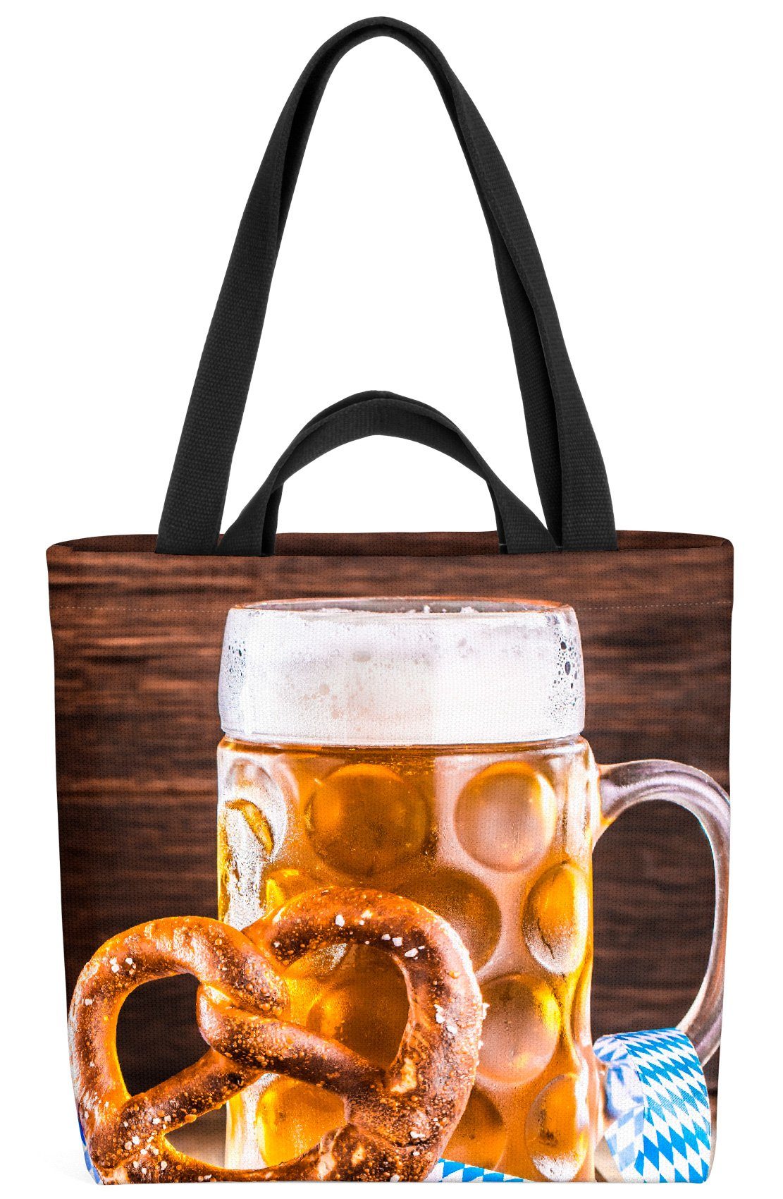 VOID Henkeltasche (1-tlg), Oktoberfest Bier Breze Oktoberfest Wiesn Bier Breze Bayern Brezel Bre