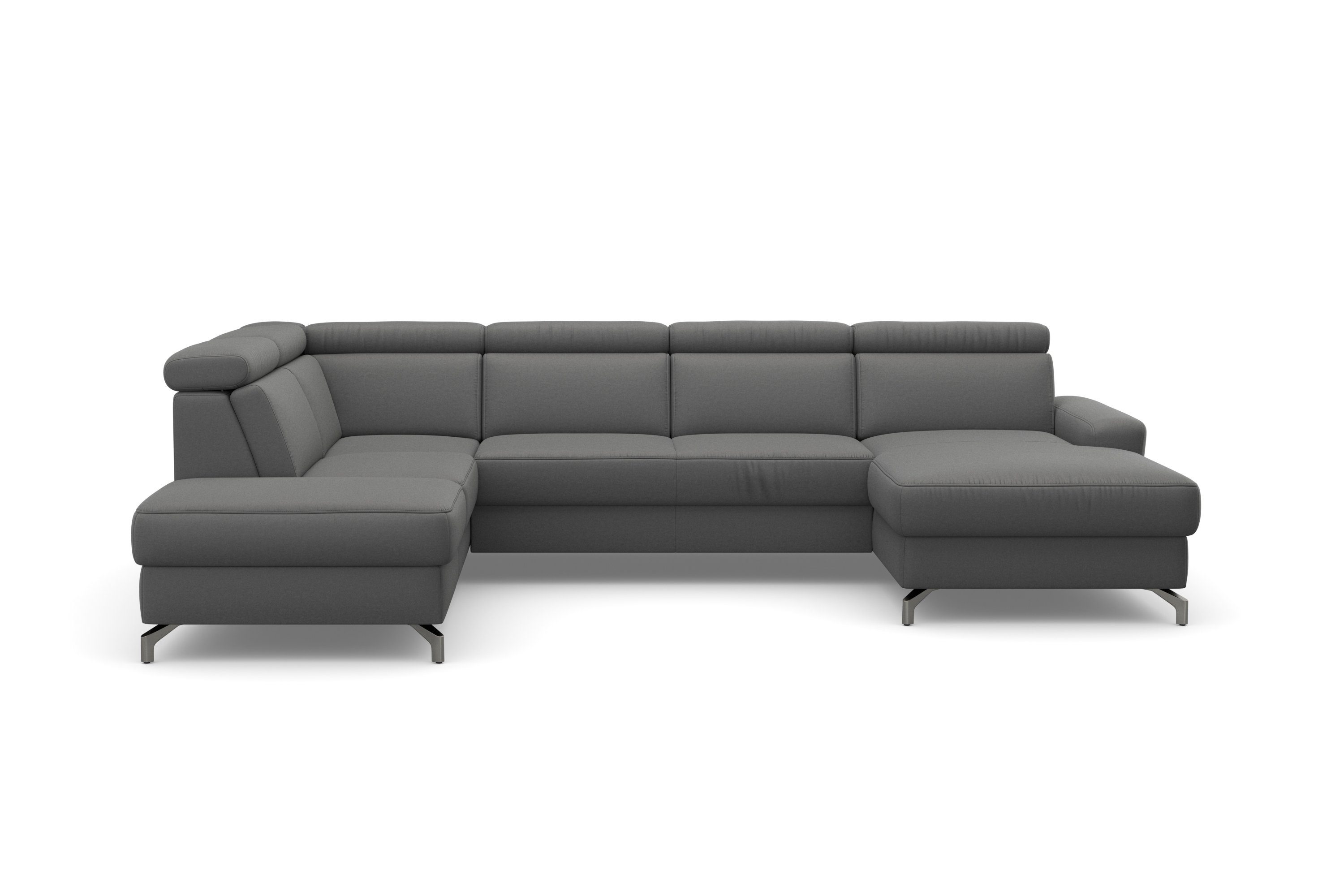 sit&more Wohnlandschaft Scarlett U-Form, inklusive Kopfteilverstellung, wahlweise mit Bettfunktion, Bettkasten