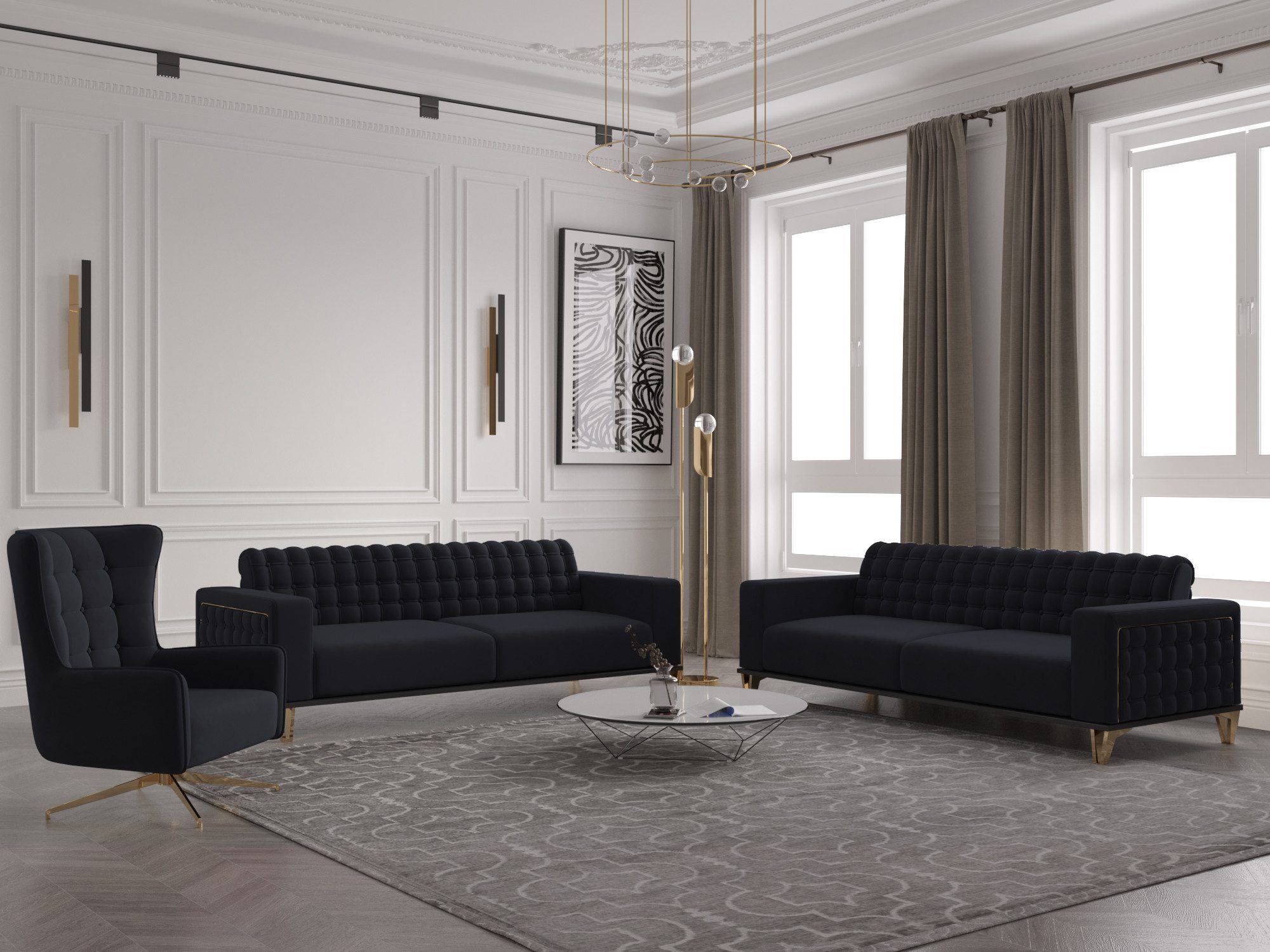 Möbeldreams Chesterfield-Sofa Sofa-Set Tina 3-2-1/3-3-1 / günstig online kaufen