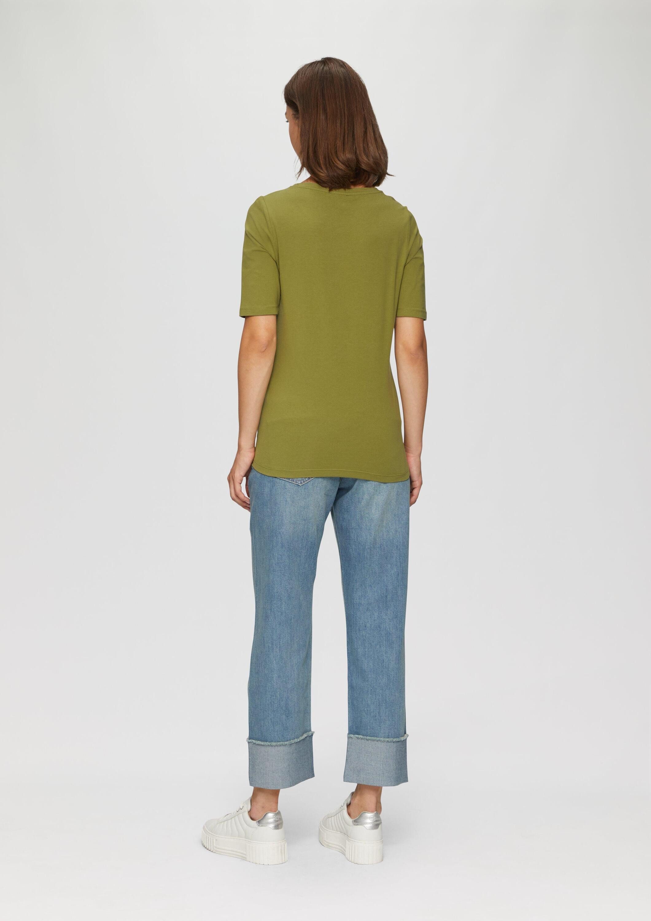 s.Oliver Kurzarmshirt T-Shirt Elastisches T-Shirt mit Frontprint
