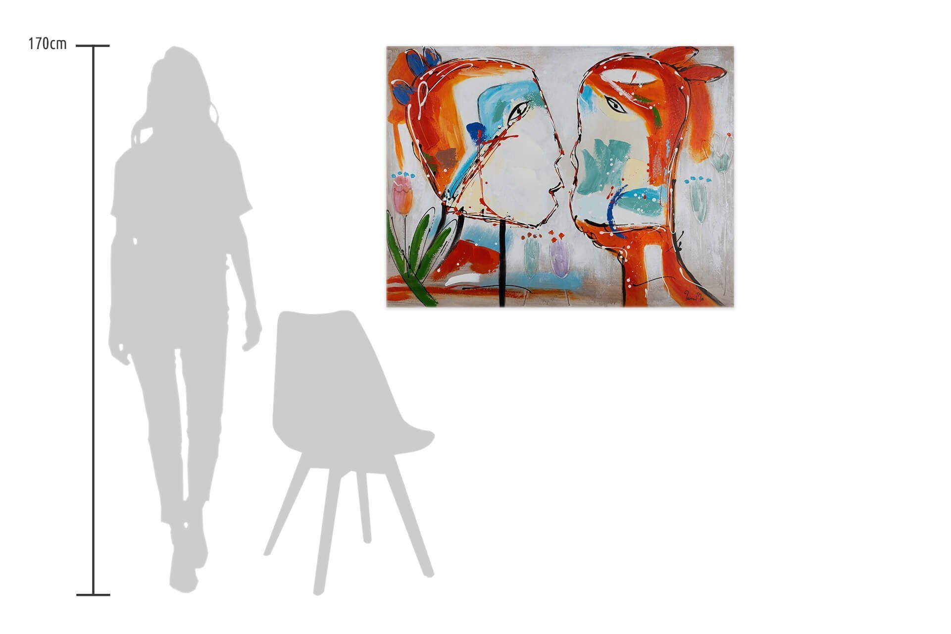Ein Leinwandbild Wohnzimmer Bund Leben cm, Wandbild HANDGEMALT KUNSTLOFT 100% 100x75 fürs Gemälde