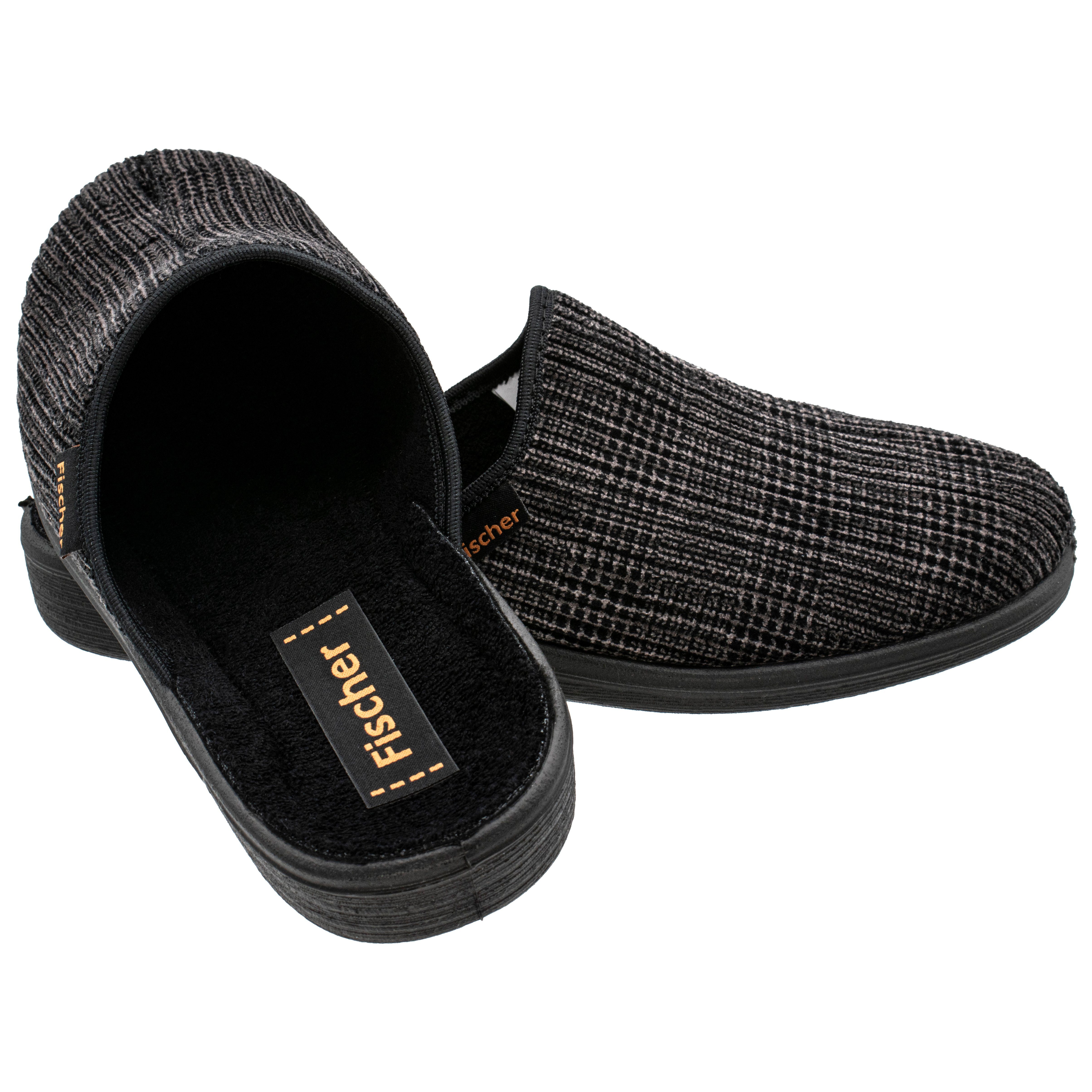 Fischer-Markenschuh Frank Pantoffel Cordsamt, Frotteefutter